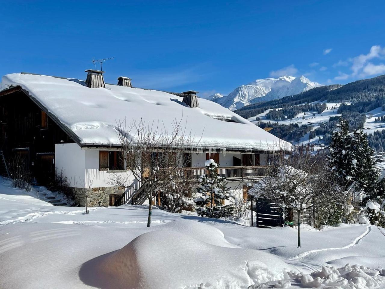 Chalet A Megeve-Vauvray - Grands Appartements , Vue Mont Blanc Demi-Quartier Exterior foto